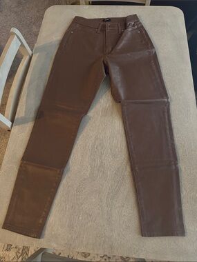 Express Brown Coated Stretch Jeans